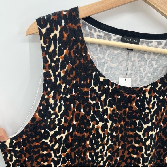NWT Talbots Leopard Animal Print Sleeveless Top XL - Picture 2 of 7
